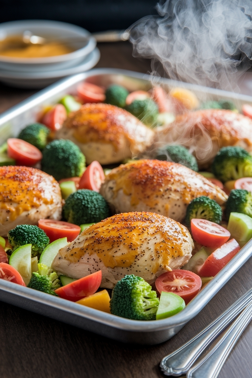 sheet pan honey mustard chicken vegetables