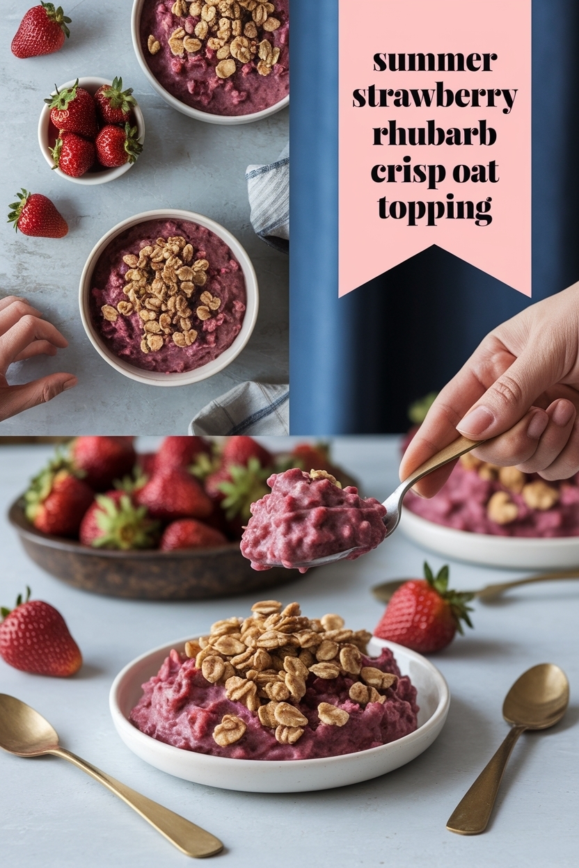 strawberry rhubarb crisp oat topping