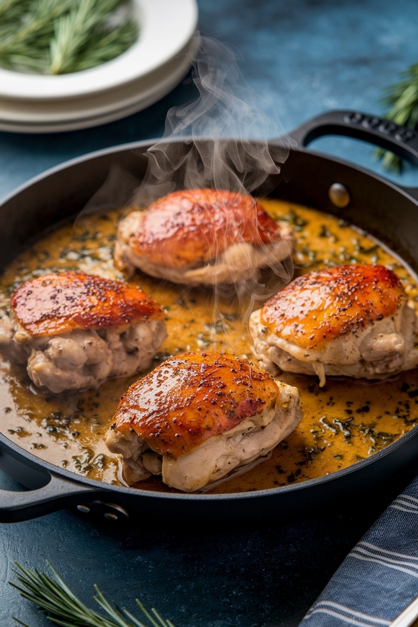 one pan tuscan chicken thighs viral