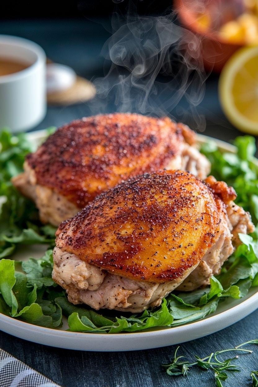 baked chicken thighs recipe crispy skin