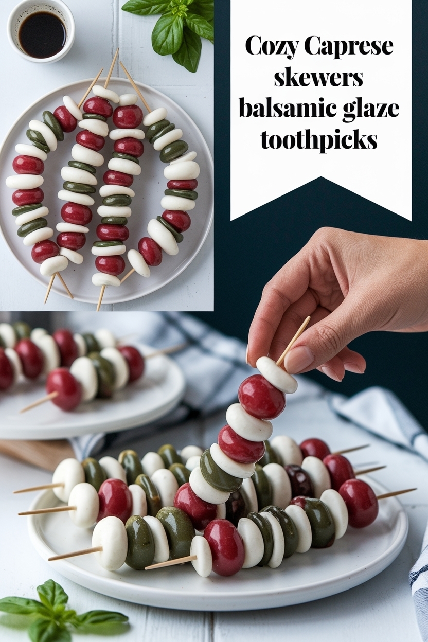 caprese skewers balsamic glaze toothpicks
