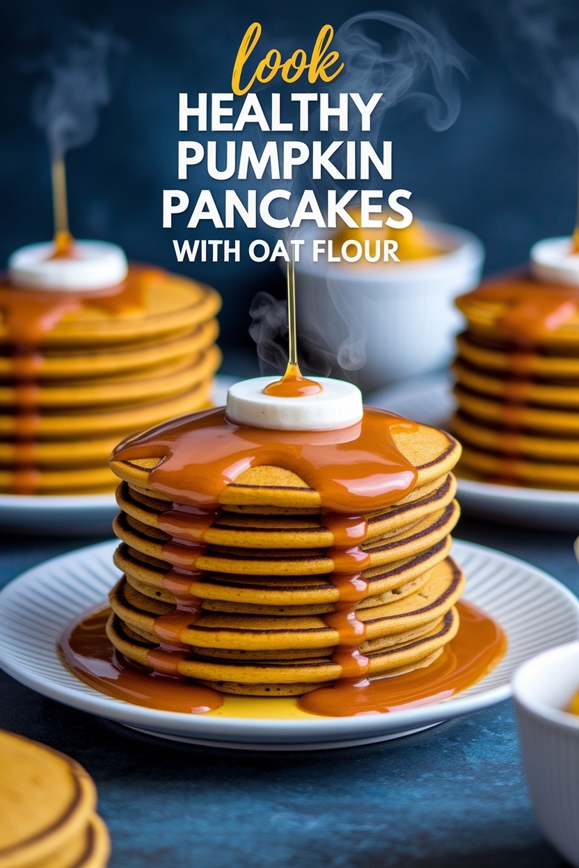 healthy pumpkin pancakes with oat flour