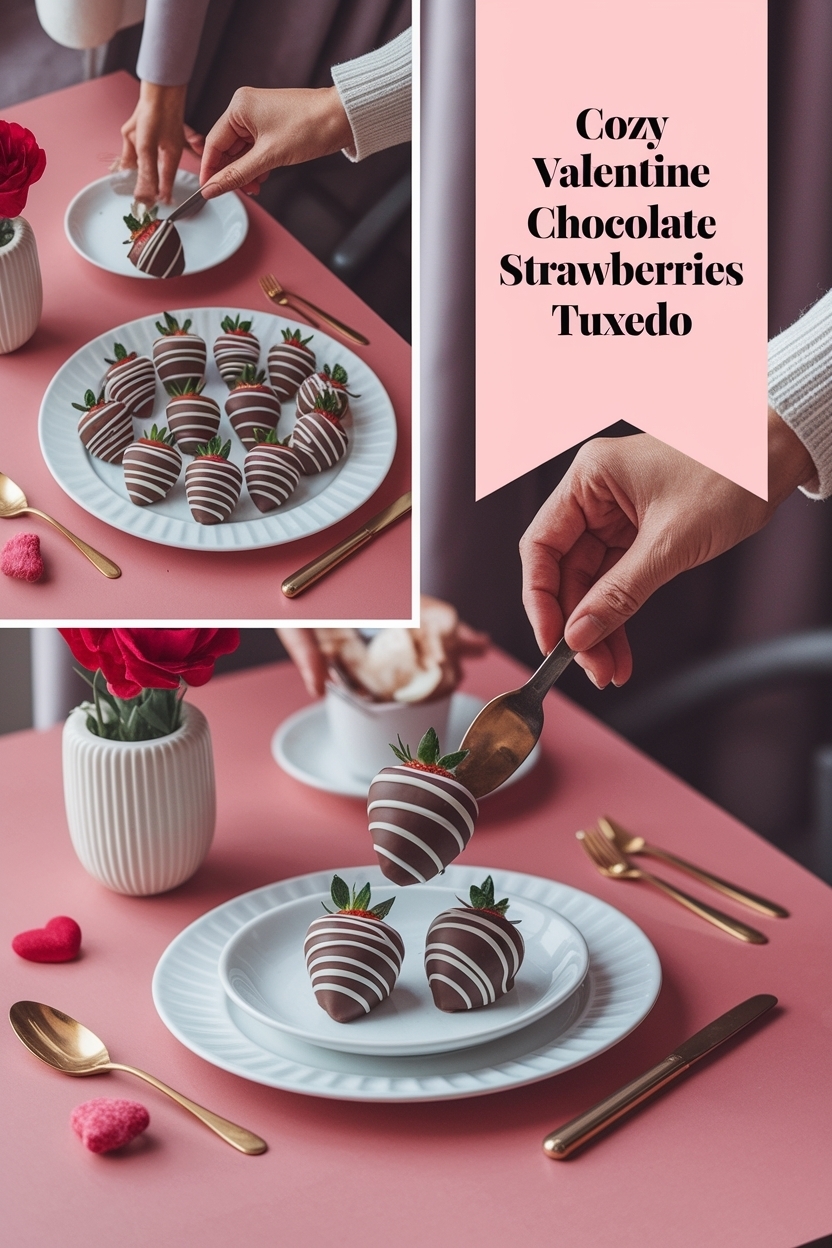 valentine chocolate strawberries tuxedo