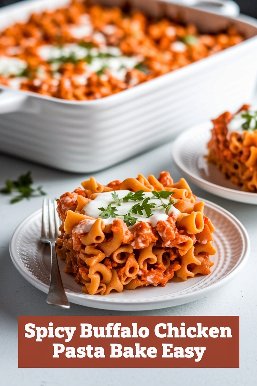buffalo chicken pasta bake easy