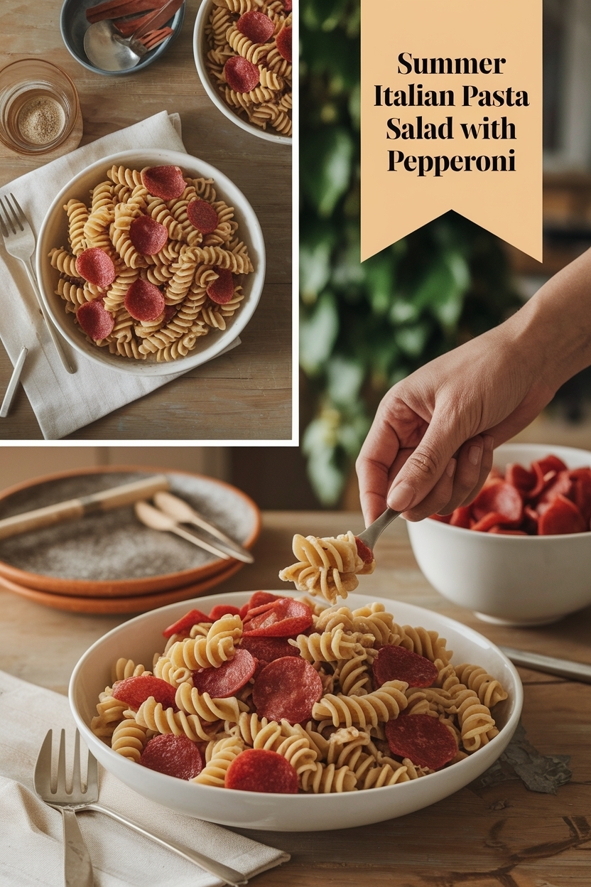 italian pasta salad with pepperoni
