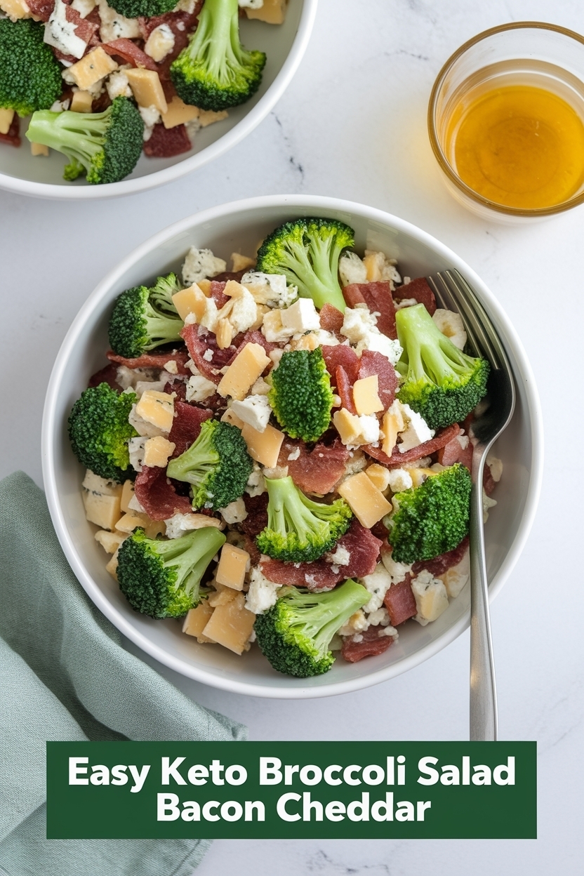 keto broccoli salad bacon cheddar