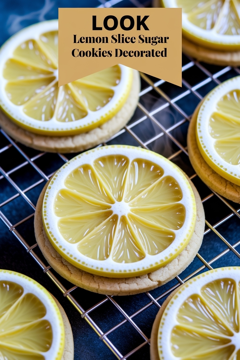 lemon slice sugar cookies decorated