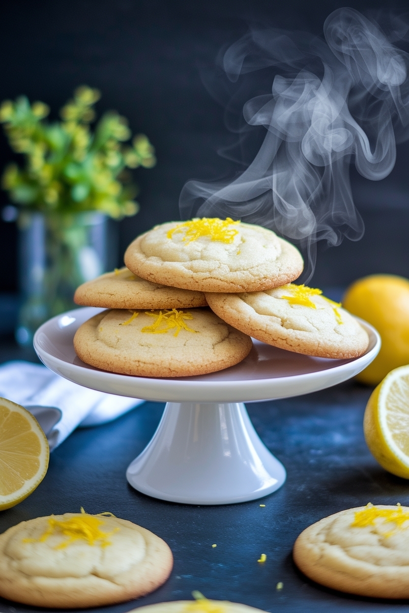 lemon sugar cookies with zest