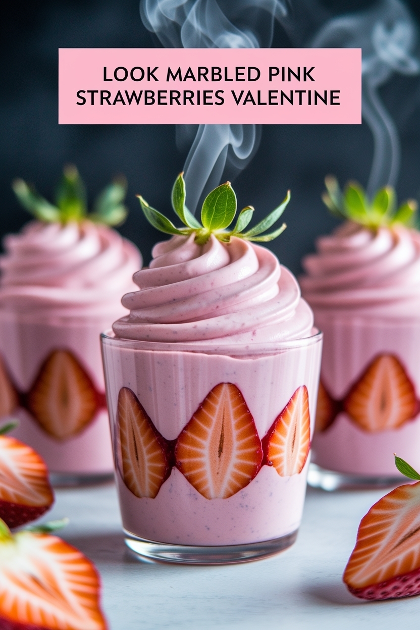 marbled pink strawberries valentine