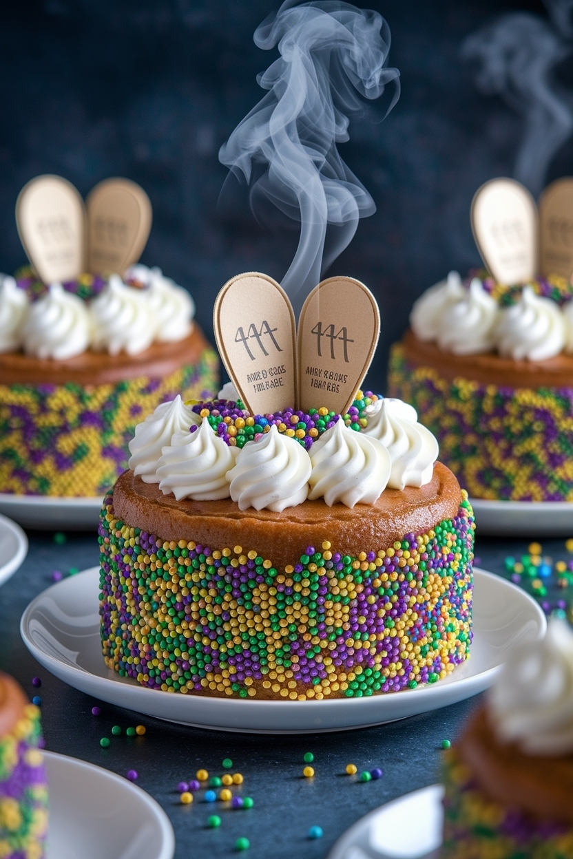 mardi gras king cake with cream cheese