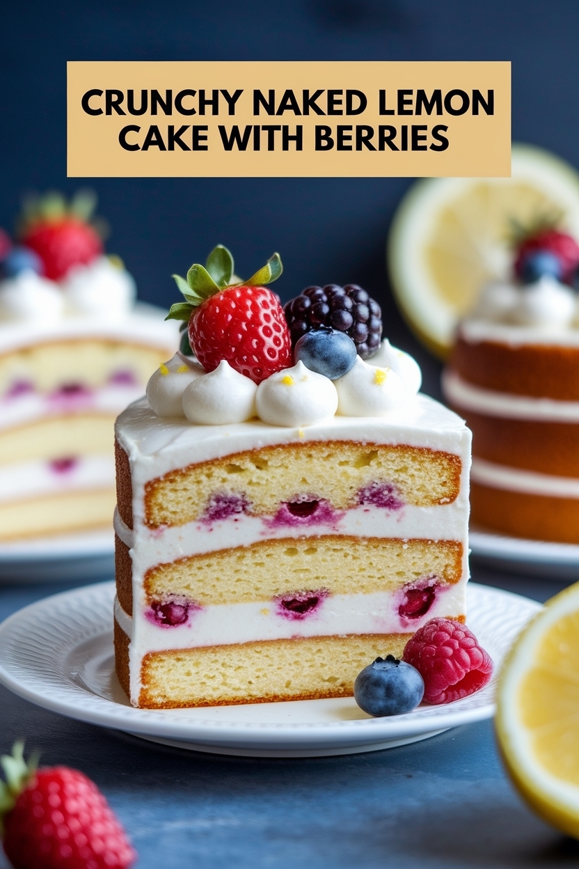 naked lemon cake with berries