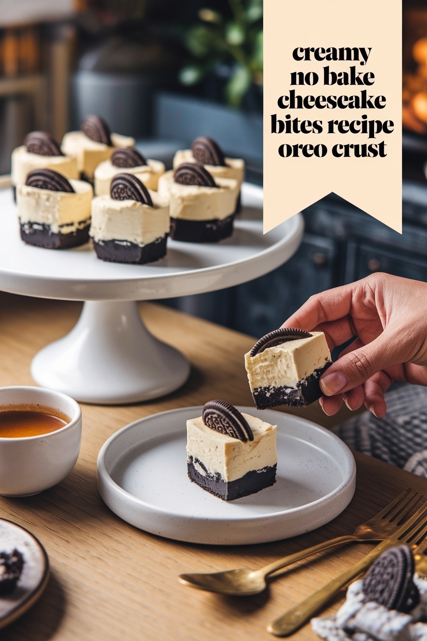 no bake cheesecake bites recipe oreo crust
