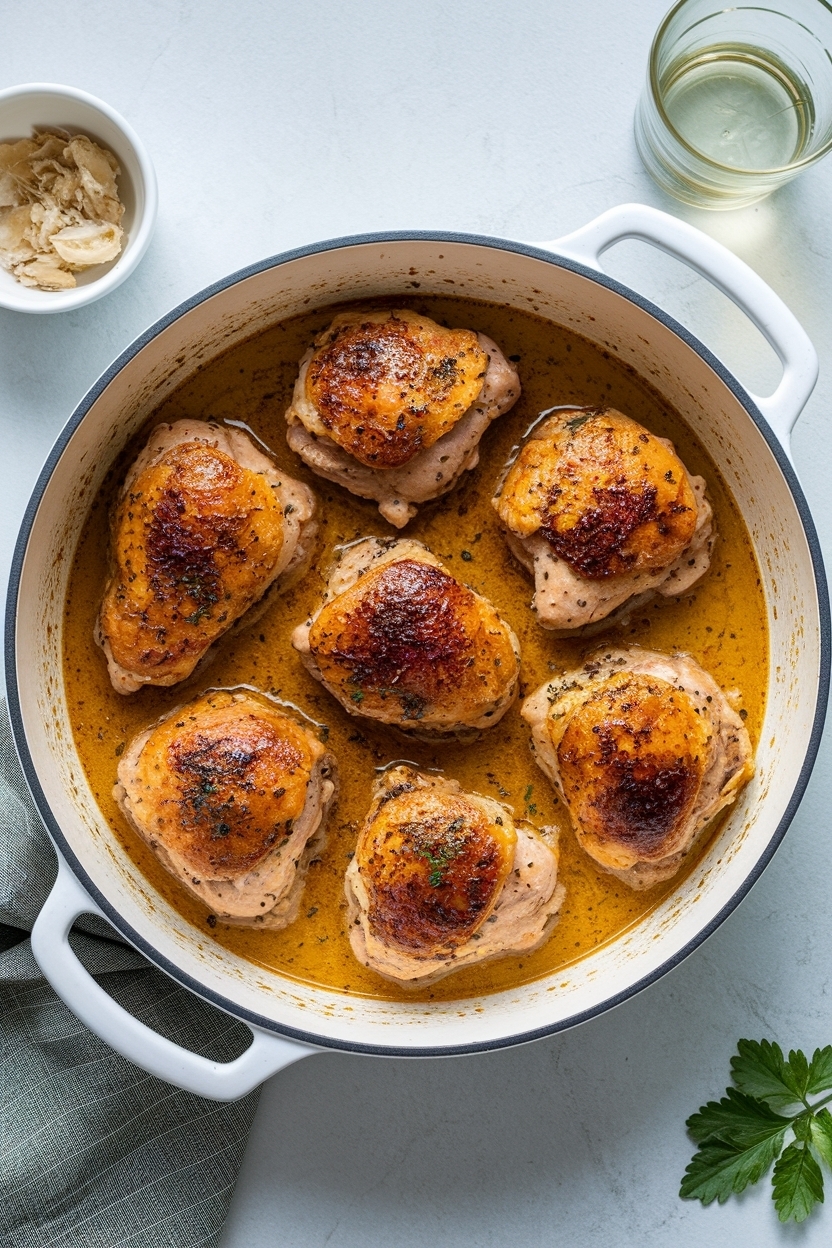 one pan tuscan chicken thighs viral