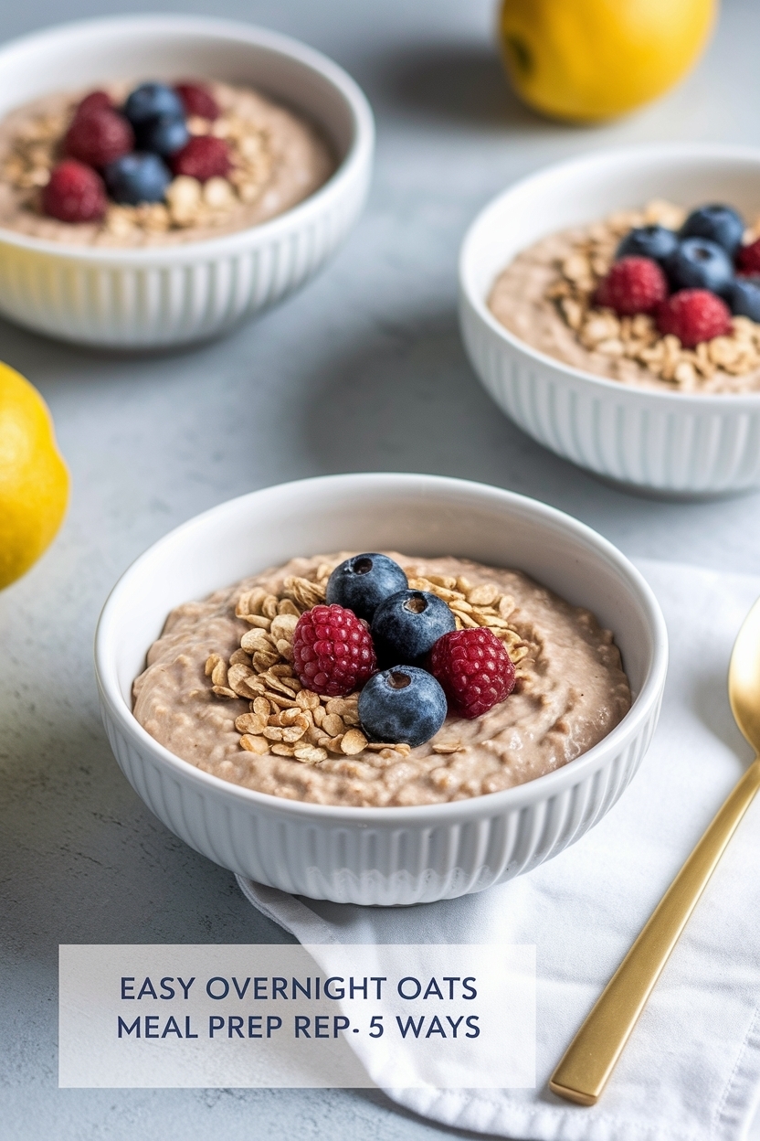 overnight oats meal prep recipe 5 ways