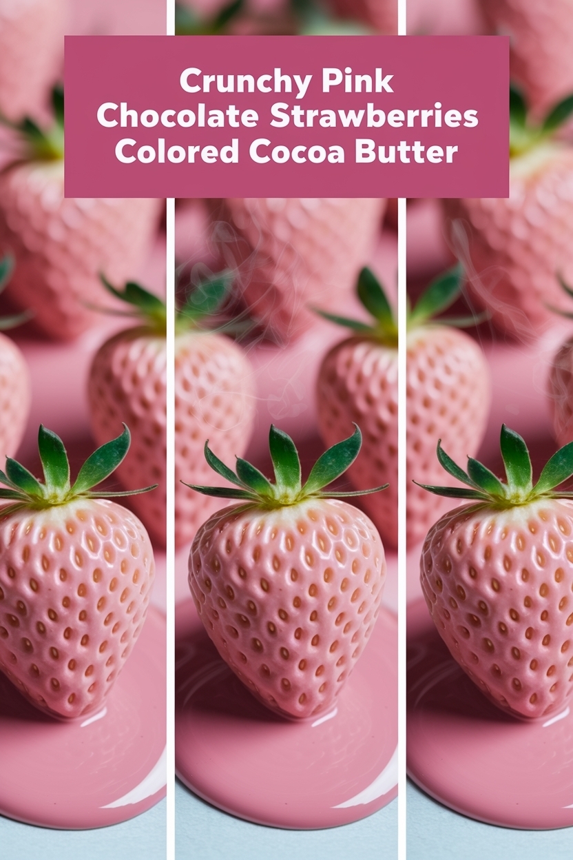 pink chocolate strawberries colored cocoa butter