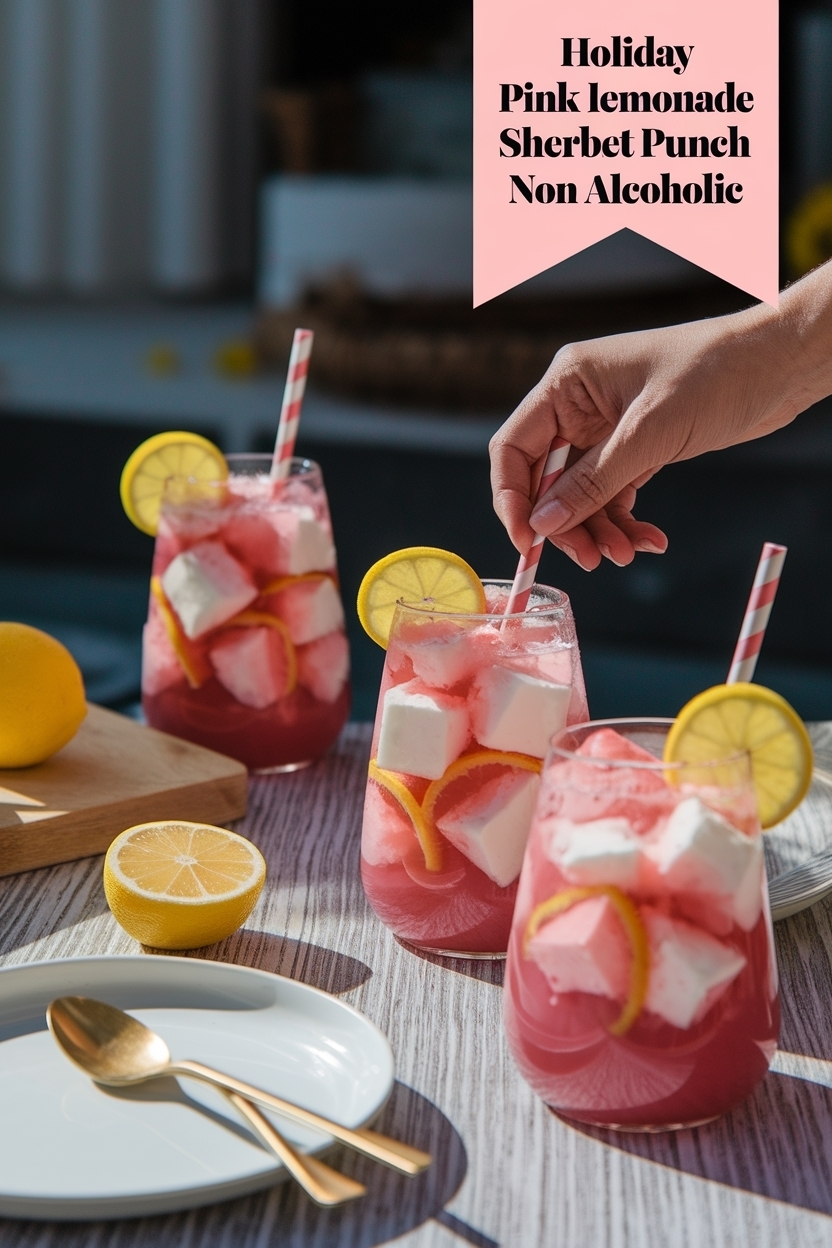 pink lemonade sherbet punch non alcoholic