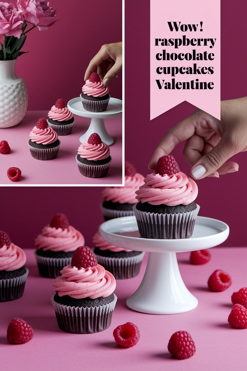 raspberry chocolate cupcakes valentine
