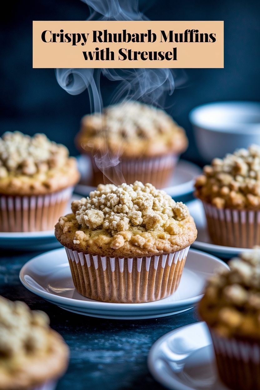 rhubarb muffins with streusel