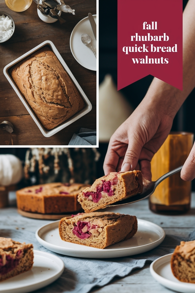 rhubarb quick bread walnuts