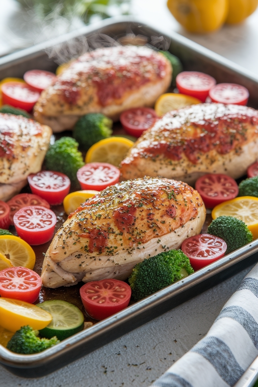 sheet pan chicken and veggies italian seasoning