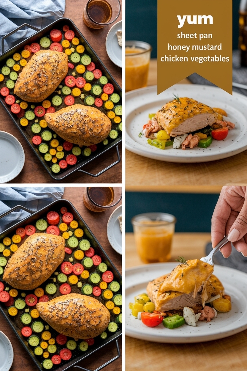 sheet pan honey mustard chicken vegetables