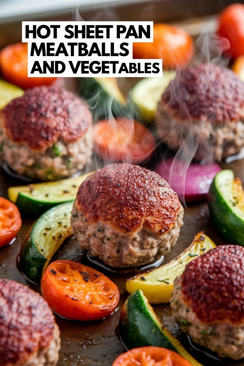 sheet pan meatballs and vegetables