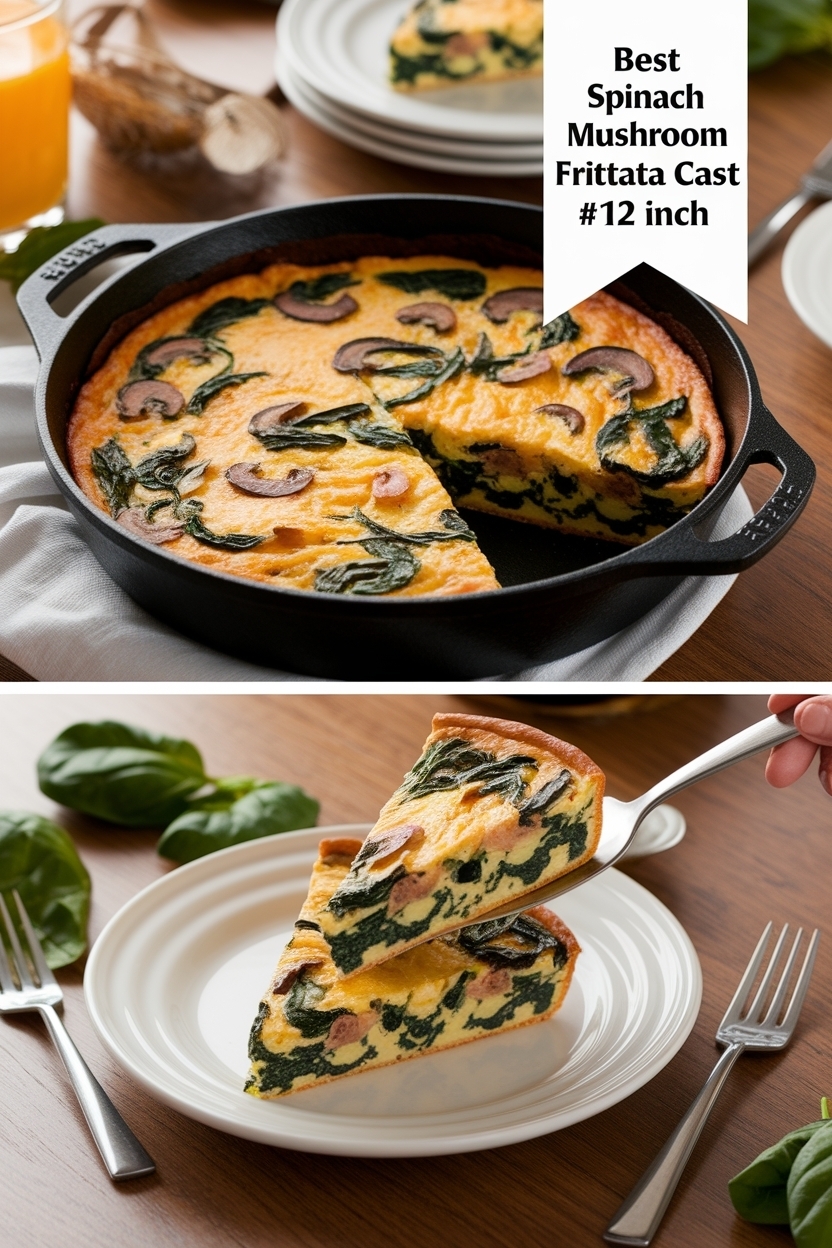 spinach mushroom frittata cast iron 12 inch