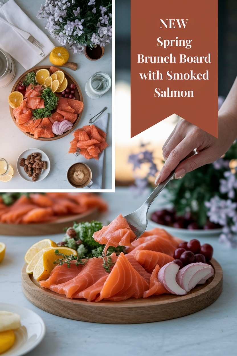 spring brunch board with smoked salmon