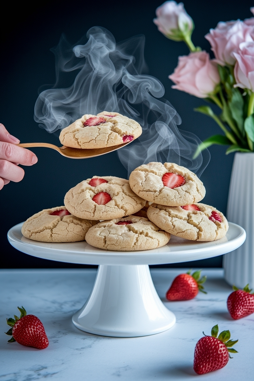 strawberry cake mix cookies crinkle
