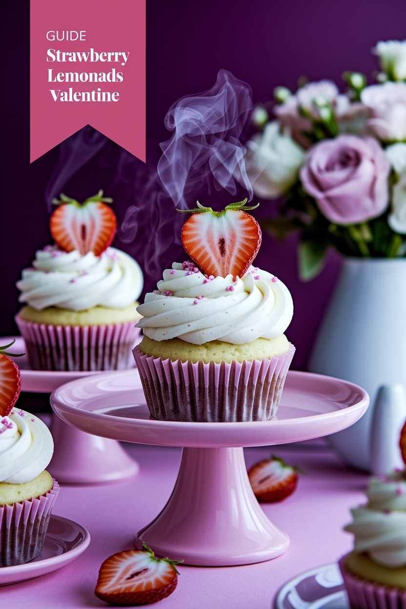 strawberry lemonade cupcakes valentine