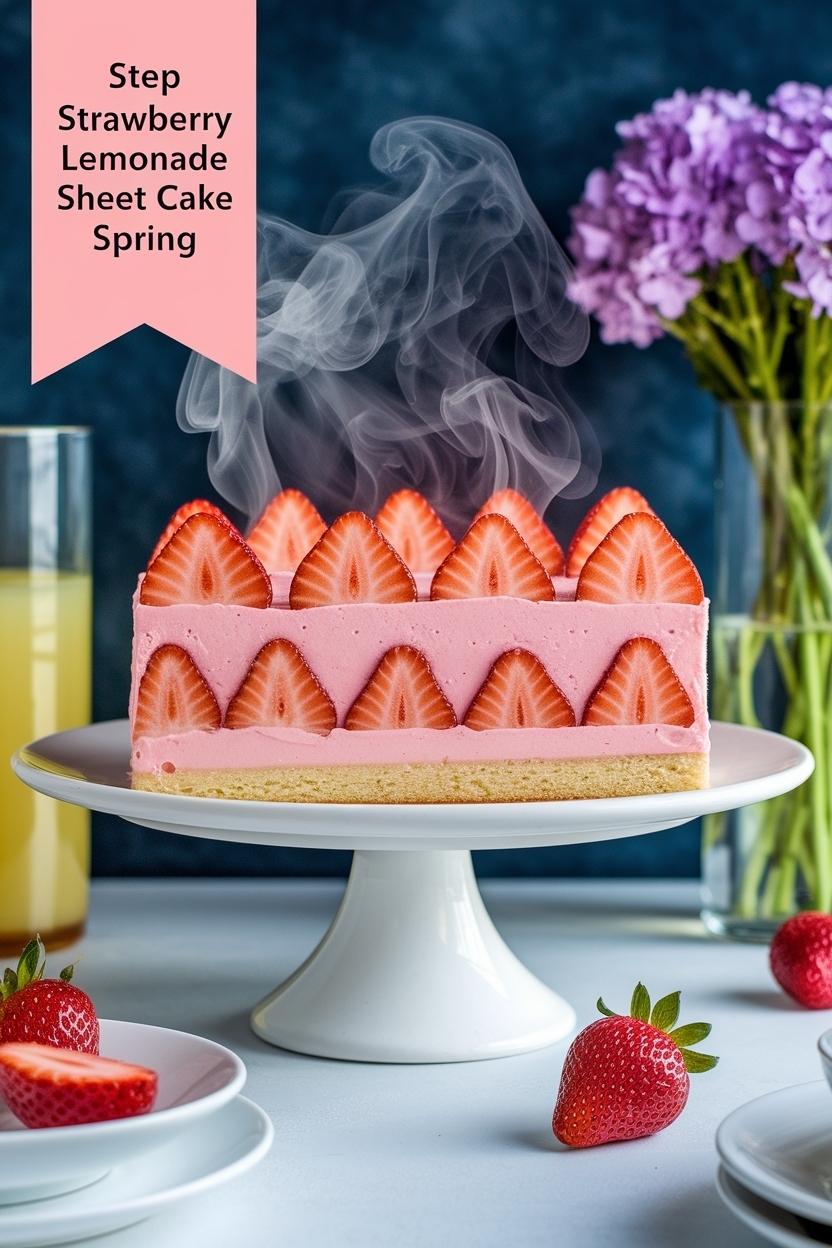 strawberry lemonade sheet cake spring
