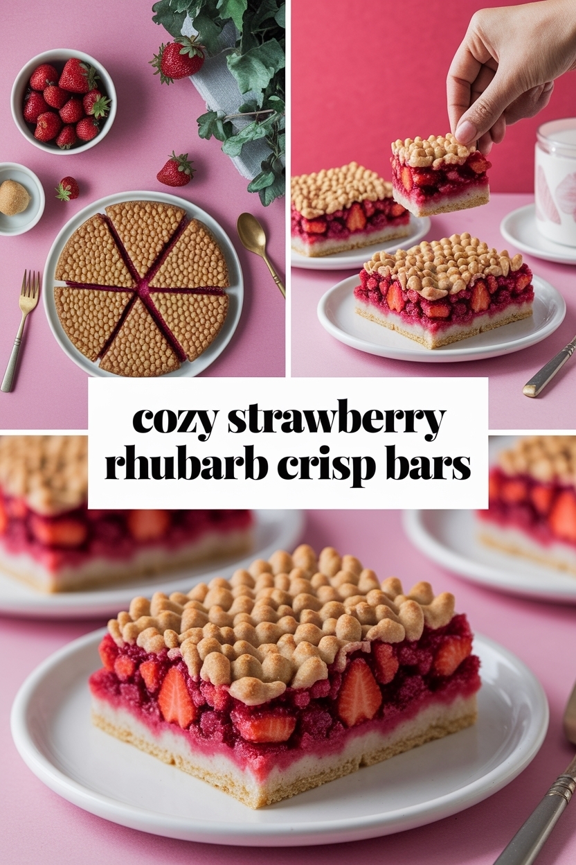 strawberry rhubarb crisp bars