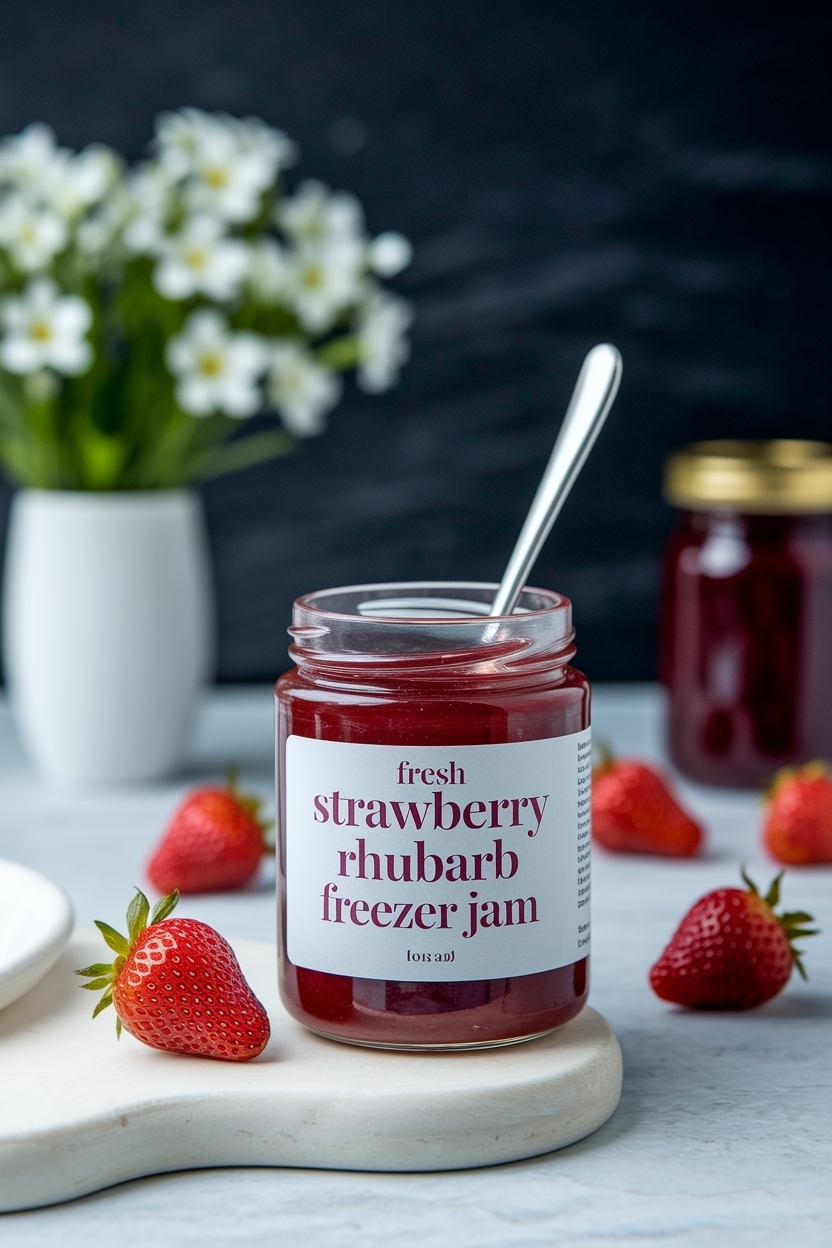 strawberry rhubarb freezer jam