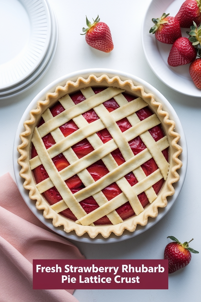 strawberry rhubarb pie lattice crust