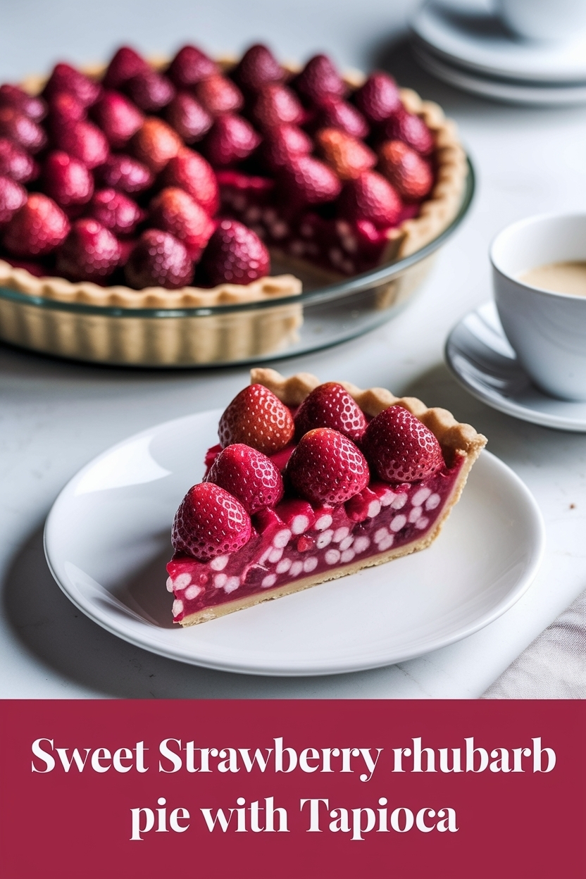 strawberry rhubarb pie with tapioca
