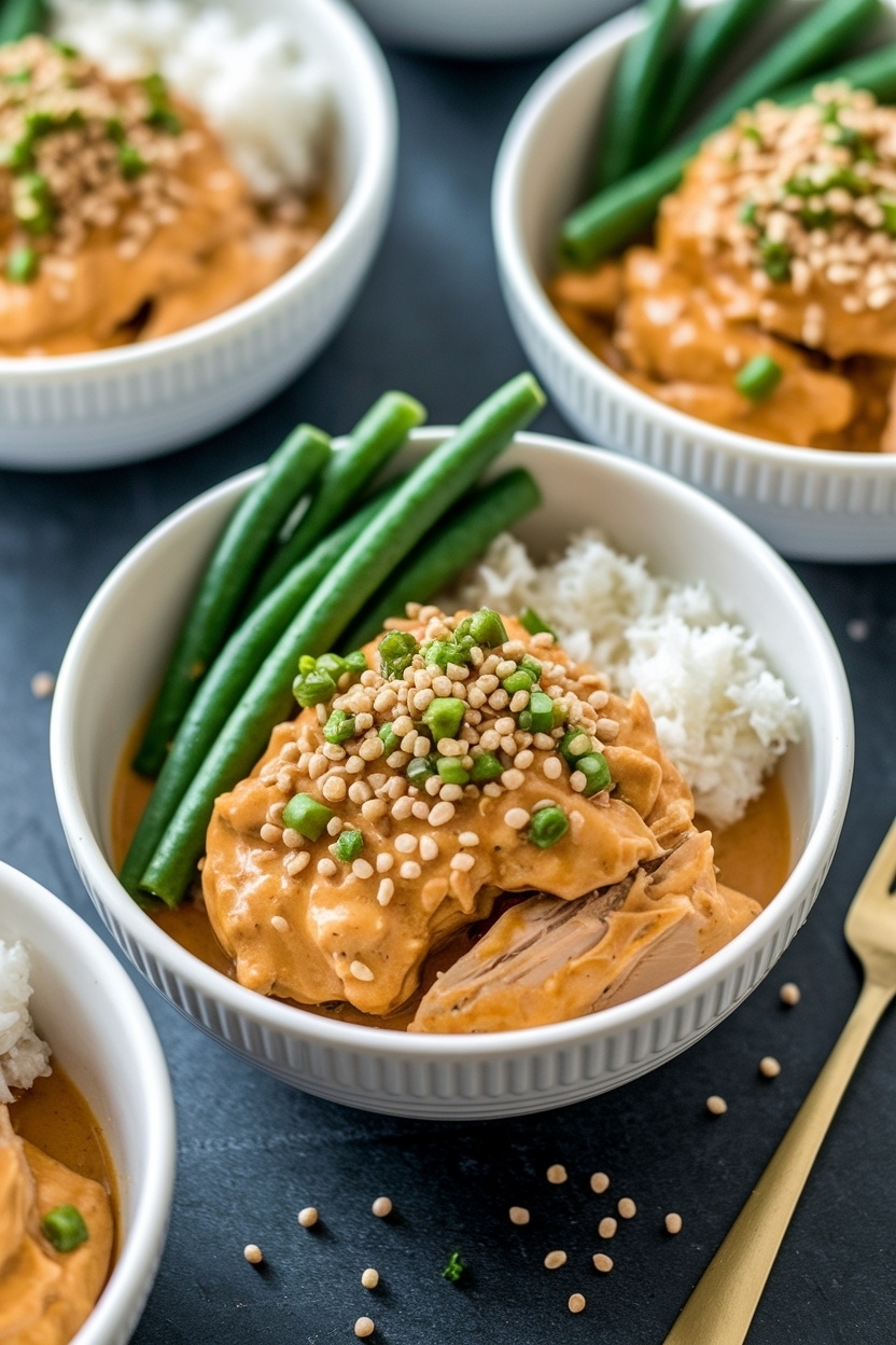 thai peanut chicken meal prep bowls