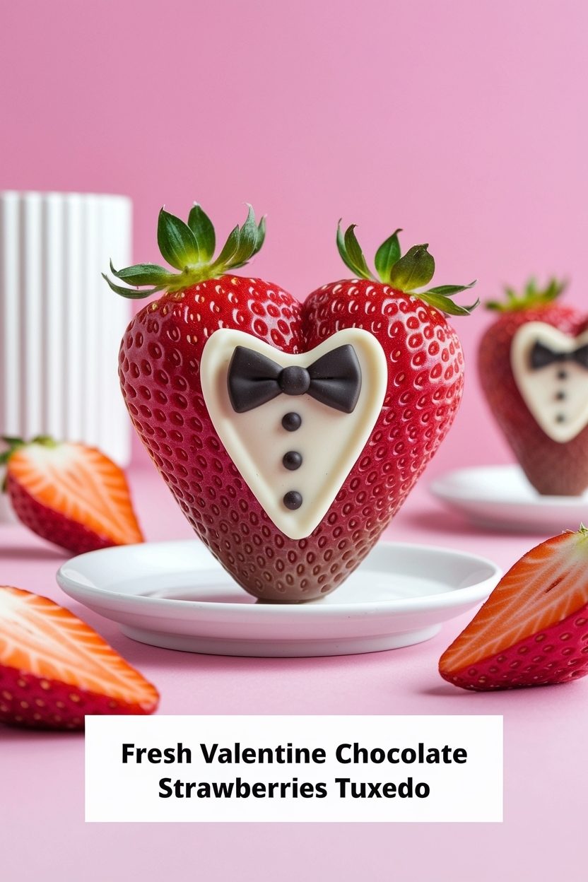 valentine chocolate strawberries tuxedo