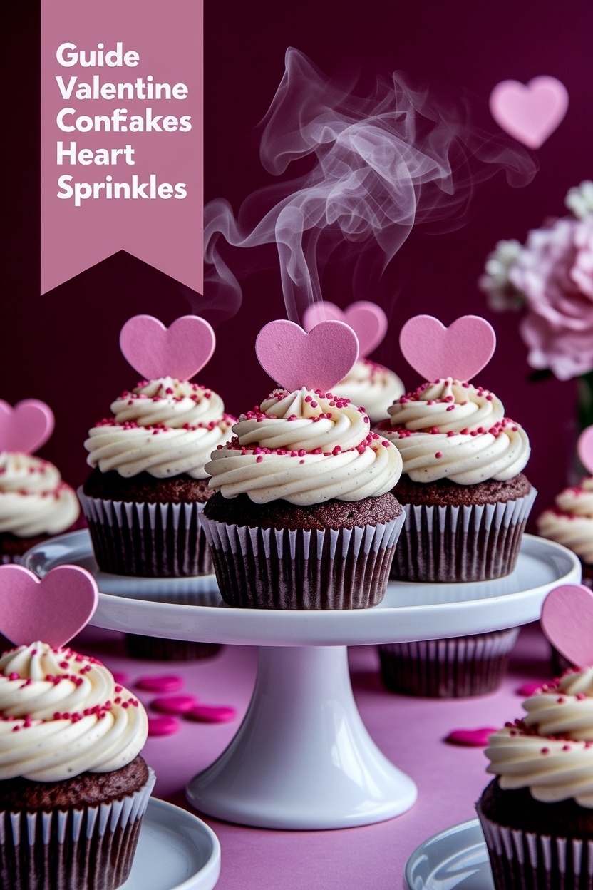 valentine confetti cupcakes heart sprinkles