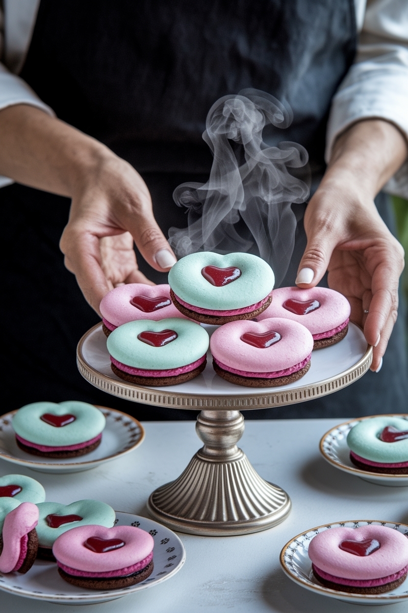 valentine linzer cookies raspberry jam