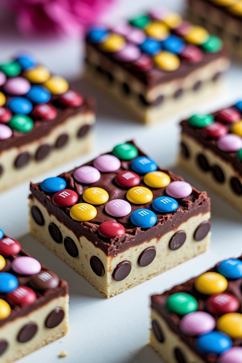valentine m&m cookie bars 9x13