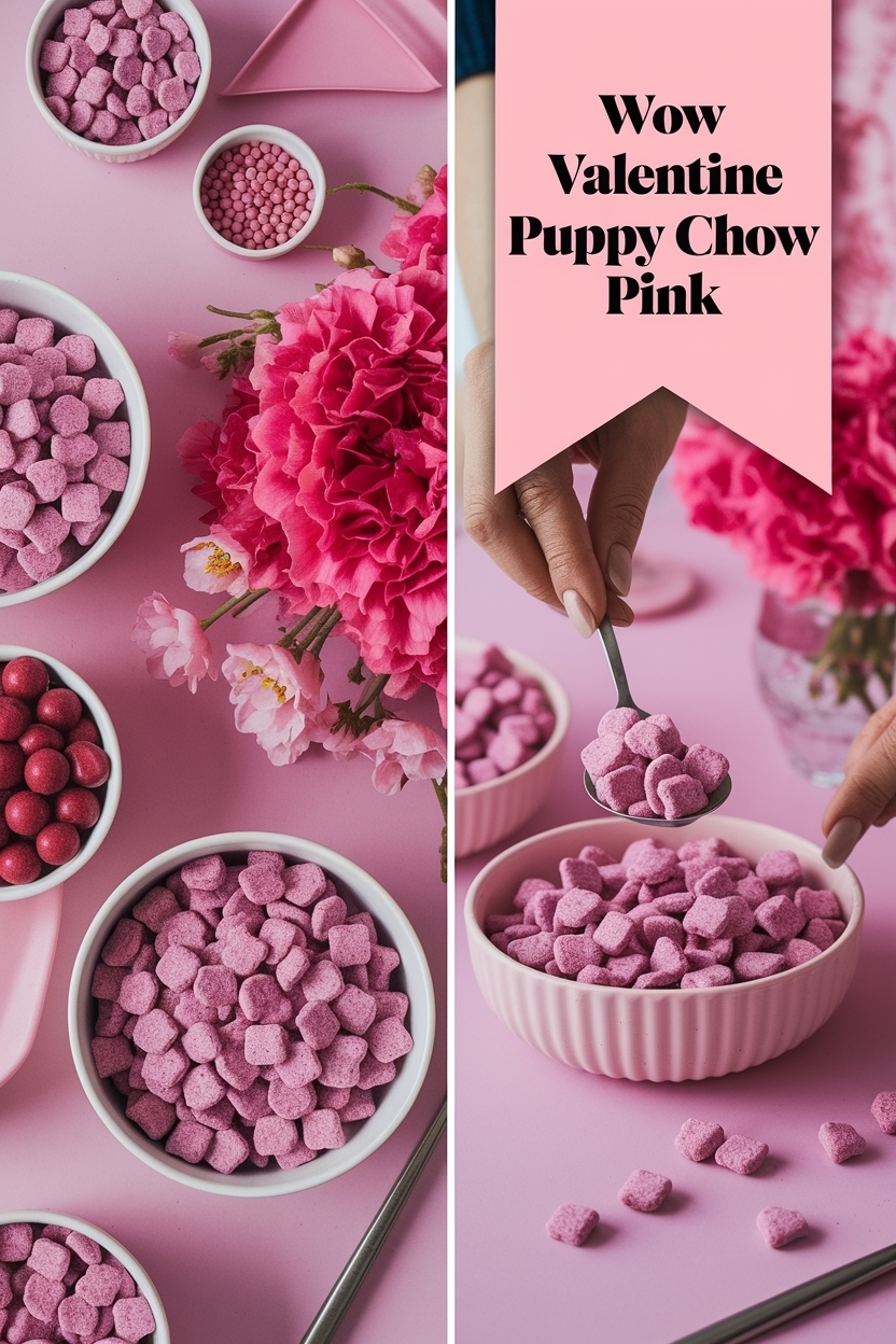 valentine puppy chow pink