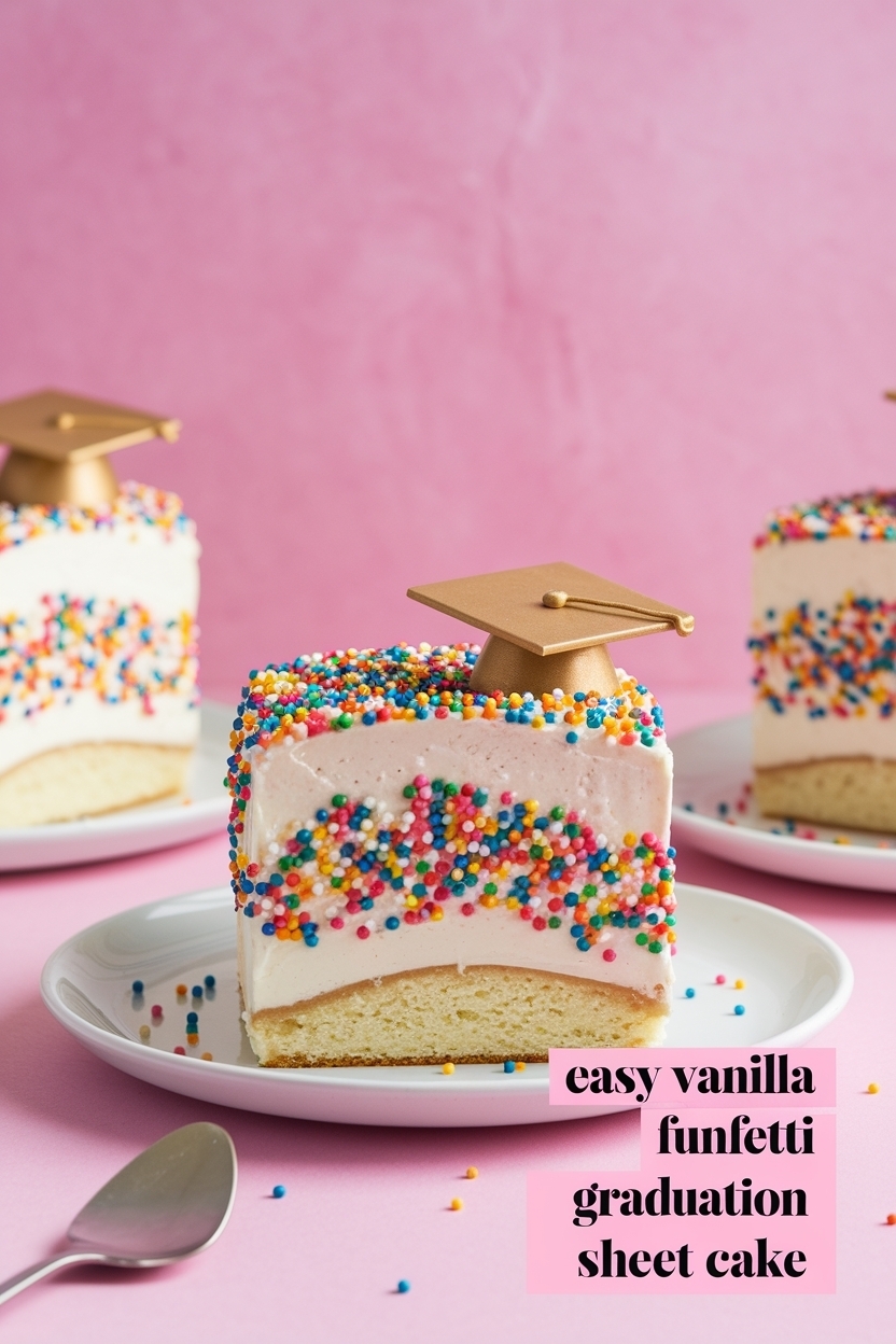 vanilla funfetti graduation sheet cake