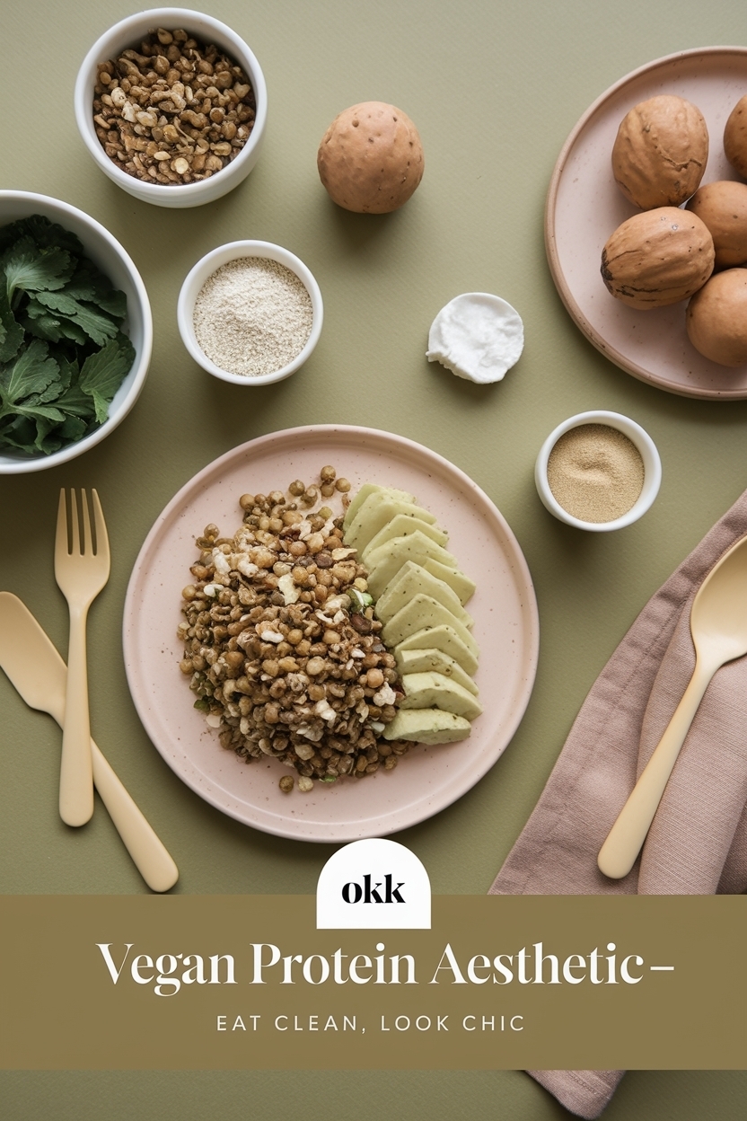 ## Elevate Your Feed with a Vegan Protein Aesthetic 3x3 Flatlay
