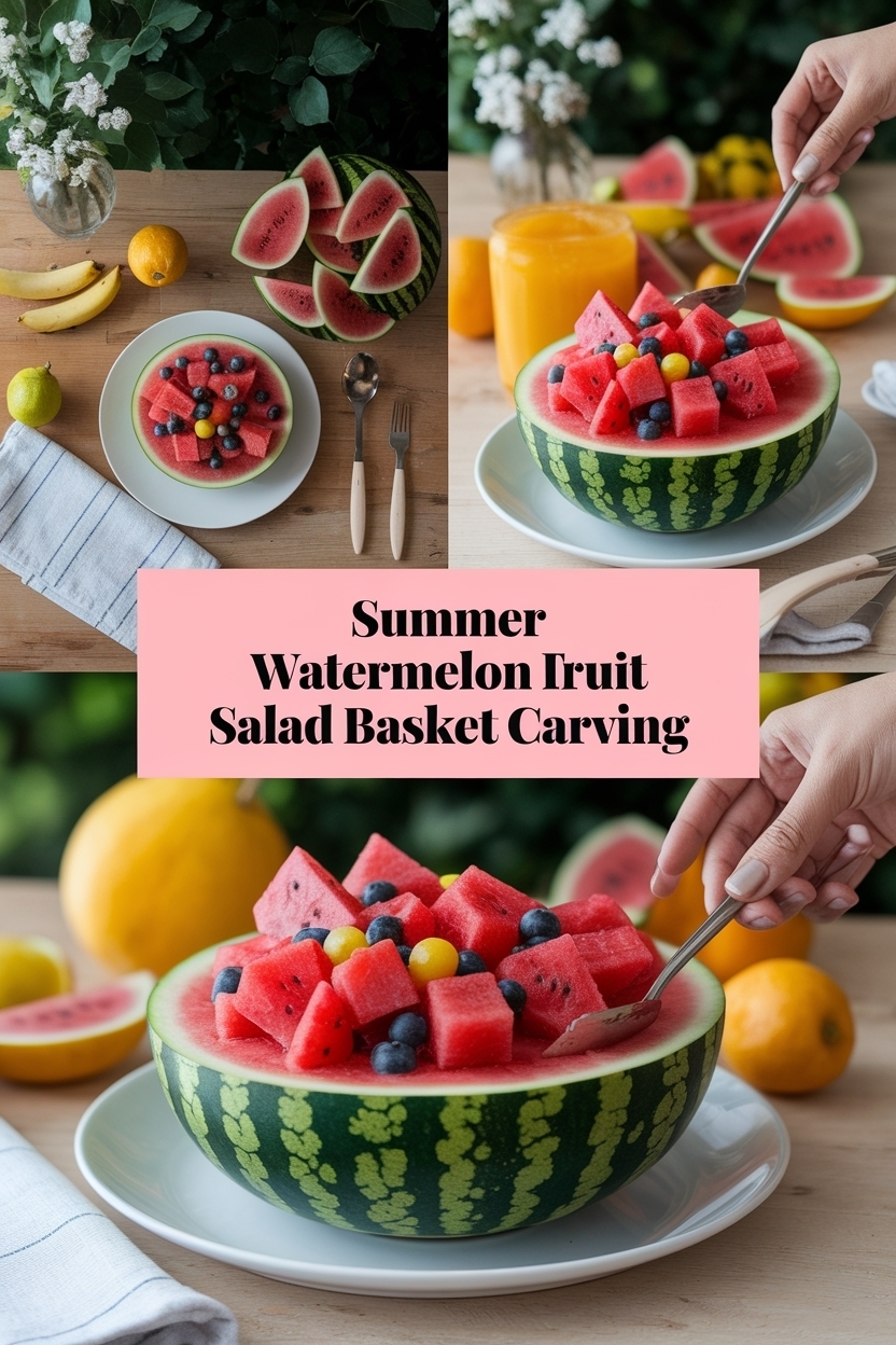 watermelon fruit salad basket carving