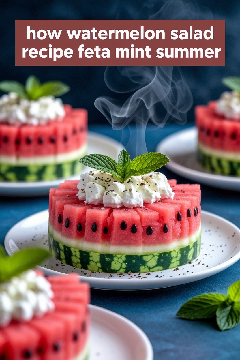 watermelon salad recipe feta mint summer